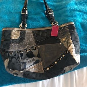 Black patchwork Coach Purse